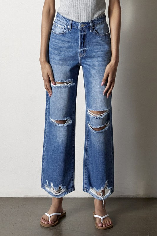 Lauren Distressed Straight Jeans