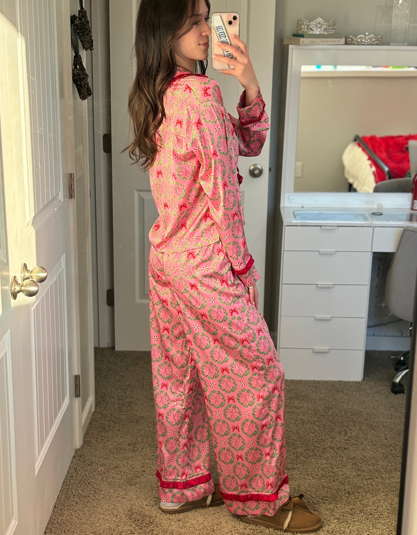 Peppermint Bow Pajama Set