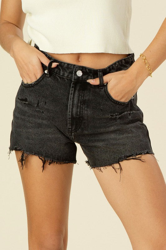 Lola Distressed Denim Shorts